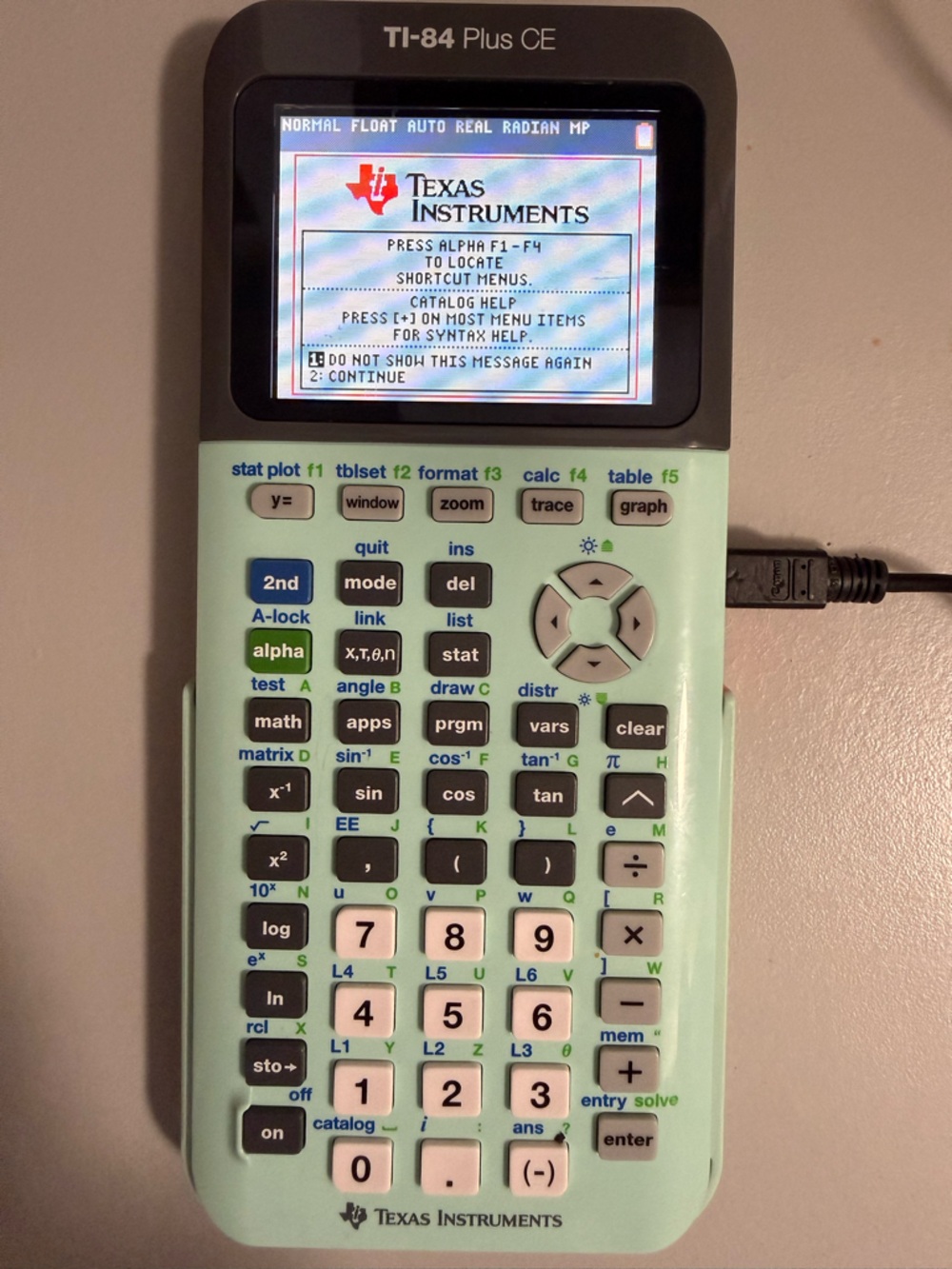 Texas Instruments TI-84 Plus CE Mint Green Graphing Calculator